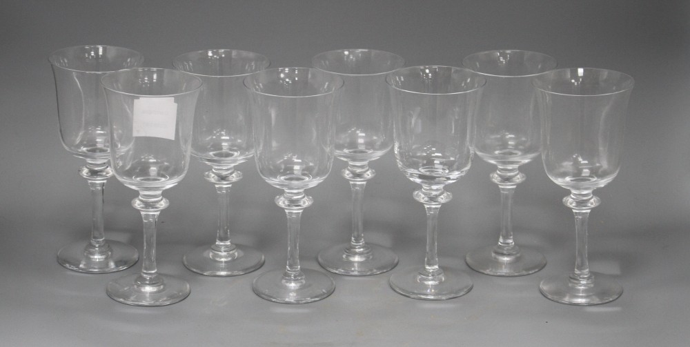 A set of eight Daum wine glasses, height 18.5cm